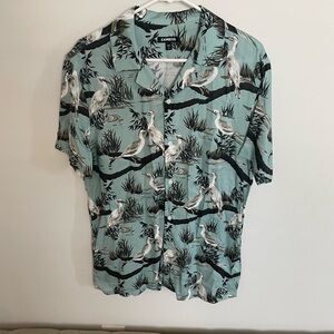 Express Tropical Bird Print Shirt